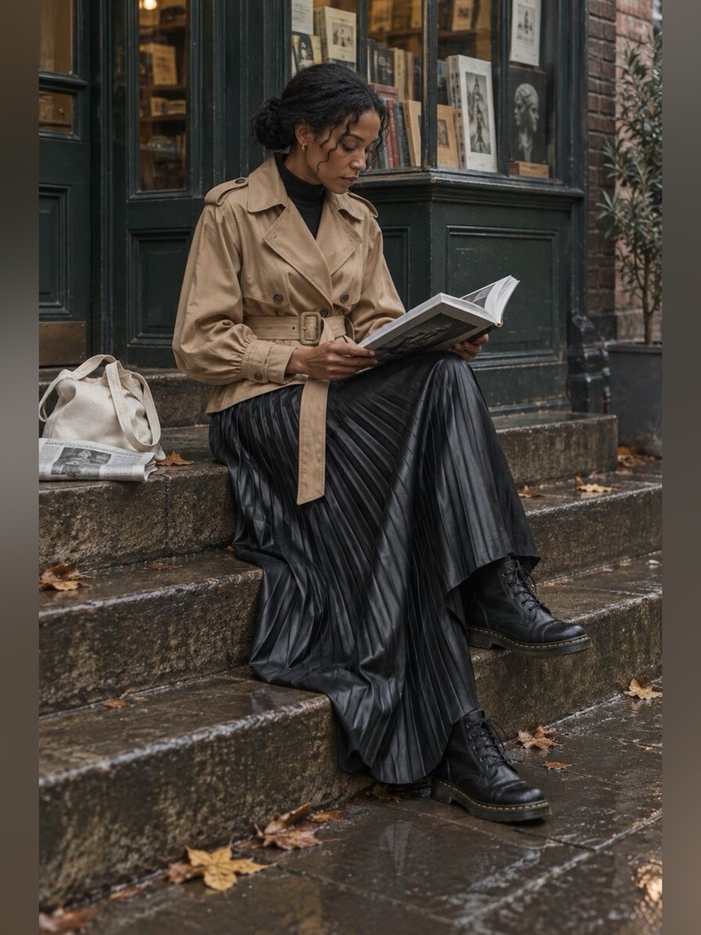 Jonathan Simkhai Dakota Trench Dress Pleated Runway Sample EU 38 - Picture 9 of 10